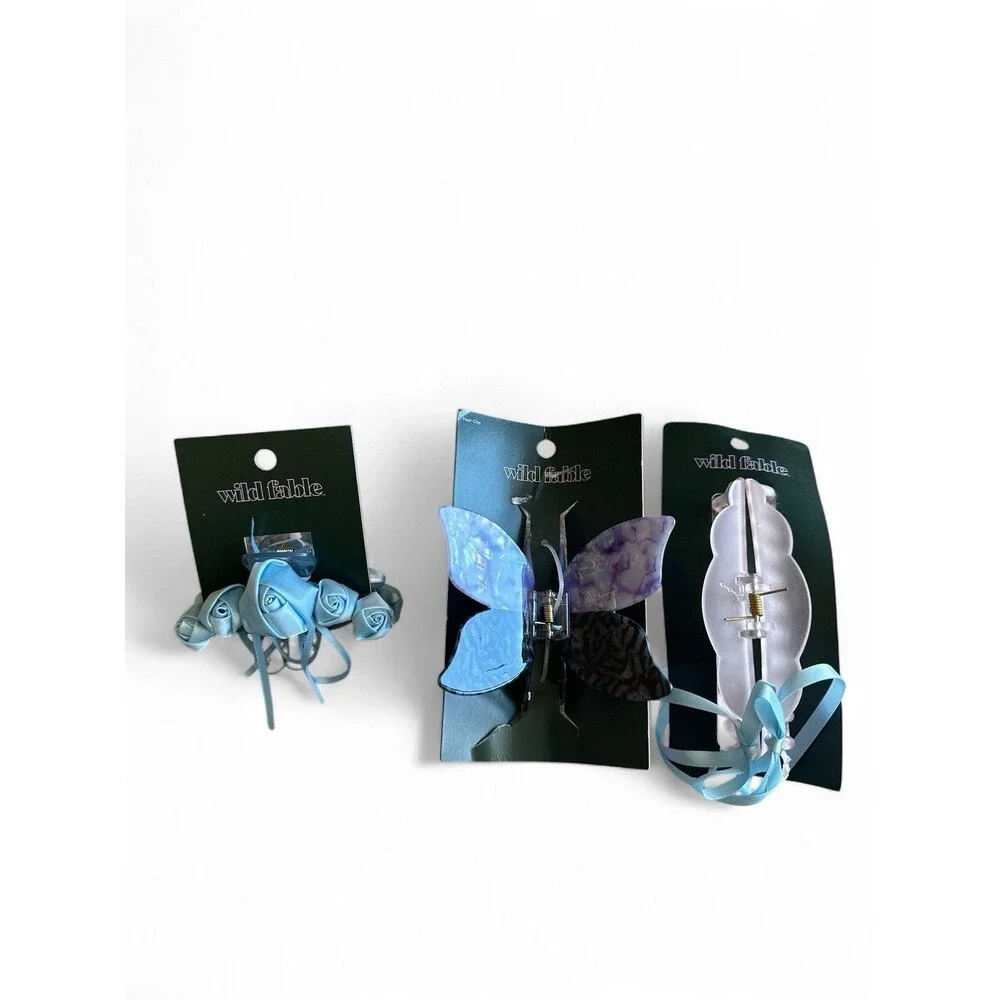 NWT 5pc Wild Fable Women's Hair Bows & Clips Pastels Lace Floral Ribbons $31 Ret